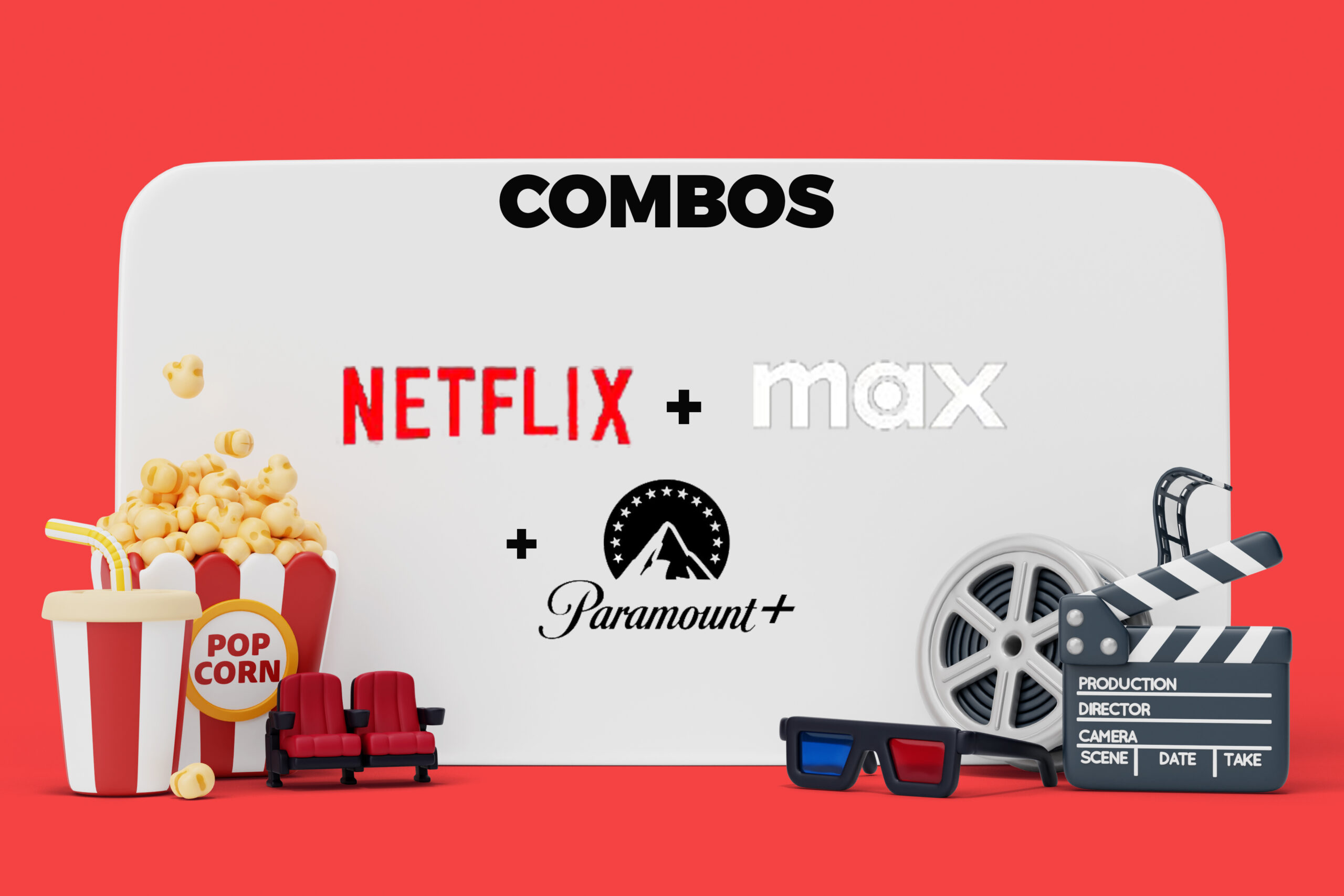 Combo Netflix + HBO Max + Paramount+