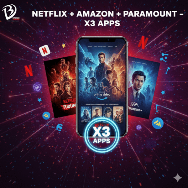 Combo Netflix + Amazon Prime Video + Paramount+