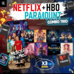 Combo Netflix + HBO Max + Paramount+