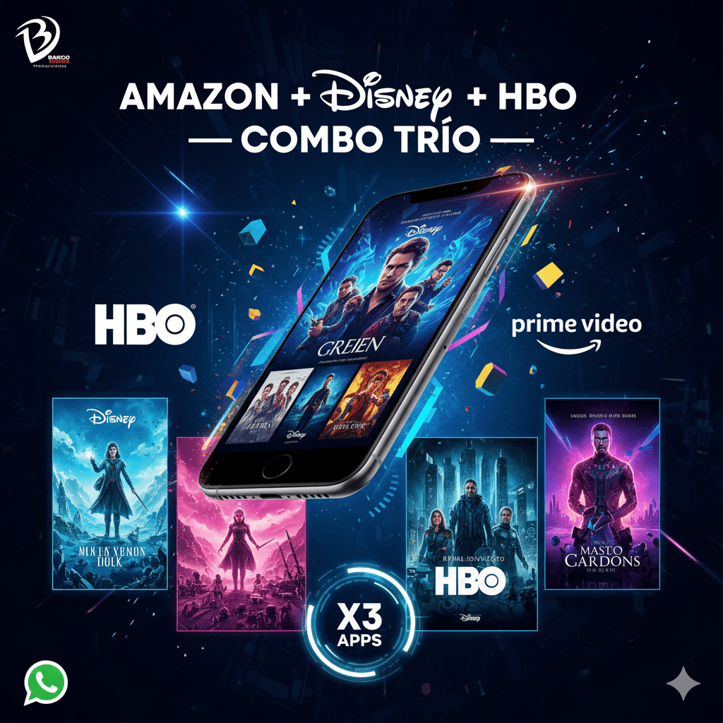 Combo Amazon Prime Video + Disney+ + HBO Max